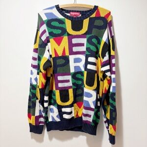 Supreme Big Letters Sweater 'Multi’ Color Size Medium Rainbow 90s Retro Style